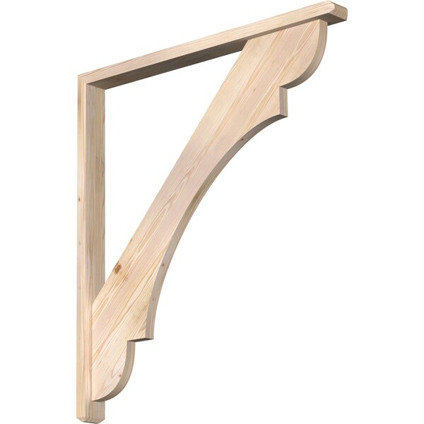 Ekena Millwork Olympic Craftsman Smooth Bracket w/ Offset Brace, Douglas Fir, 3 1/2"W x 40"D x 44"H BKT0402X40X44OLY04SDF - main